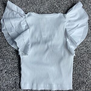 ZARA flutter sleeve white top size medium new with tags